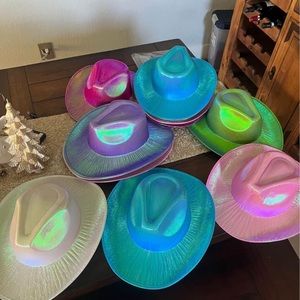 12 Holographic Cowgirl Hats